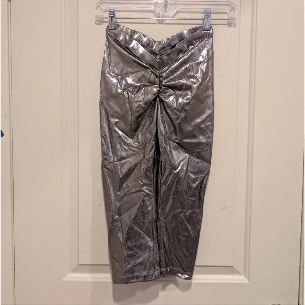 Skims Metallic Swim V Waist Pant Carbon XXS
